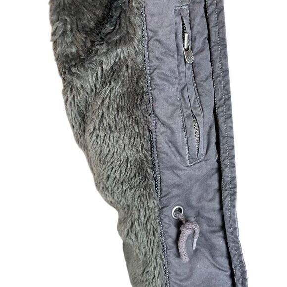 Aeropostale Y2K Utility Jacket Womens S Faux Fur Lined Hood Military Bomber Gray - Picture 11 of 13